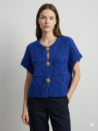 Sweater vest with metal buttons, sleeveless art.21611