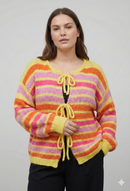 Crew neck, color-blocked, drawstring cardigan, casual sweater art. 21265