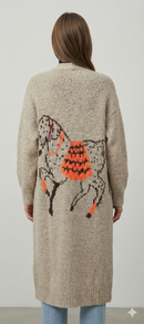Horse. Jacquard pattern on the back. Sweater/Coat art. 21377