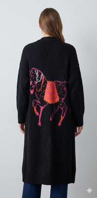 Horse. Jacquard pattern on the back. Sweater/Coat art. 21377