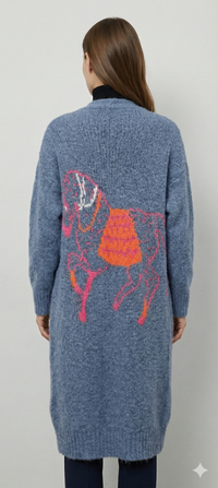 Horse. Jacquard pattern on the back. Sweater/Coat art. 21377