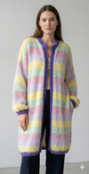 Color-blocked sweater coat art. 21385