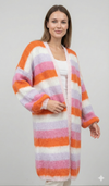 Color-blocked sweater coat art. 21385