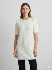 Like Alpaca style, short-sleeved long twisted rope sweater art  HZ907