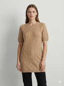 Like Alpaca style, short-sleeved long twisted rope sweater art  HZ907