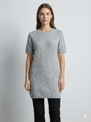 Like Alpaca style, short-sleeved long twisted rope sweater art  HZ907