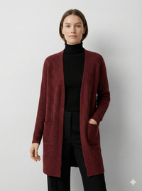 Long cardigan or knitted cardigan with pockets, highly elastic, perfect for early spring art na615