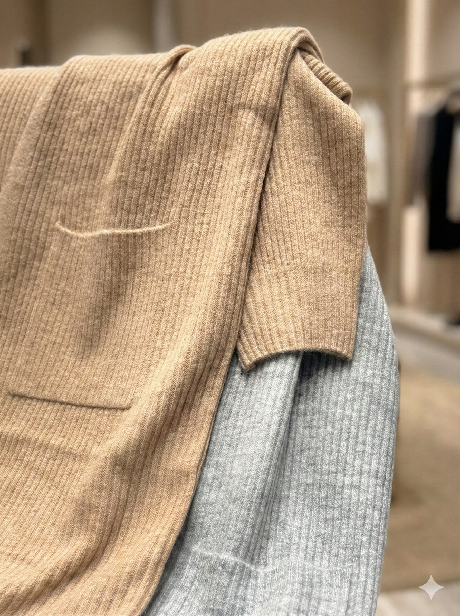 Long cardigan or knitted cardigan with pockets, highly elastic, perfect for early spring art na615