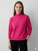 Mid-length sleeve jacquard floral pattern, turtleneck sweater art 5202