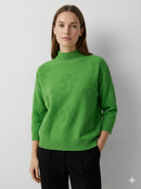 Mid-length sleeve jacquard floral pattern, turtleneck sweater art 5202