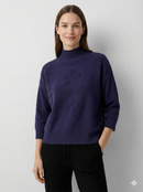 Mid-length sleeve jacquard floral pattern, turtleneck sweater art 5202