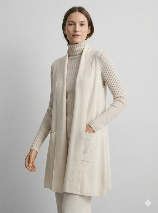 Women's Cardigan Sleeveless pocket art rc008