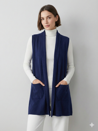 Women's Cardigan Sleeveless pocket art rc008