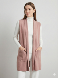 Women's Cardigan Sleeveless pocket art rc008