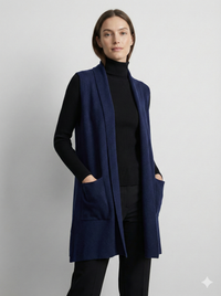 Women's Cardigan Sleeveless pocket art rc008