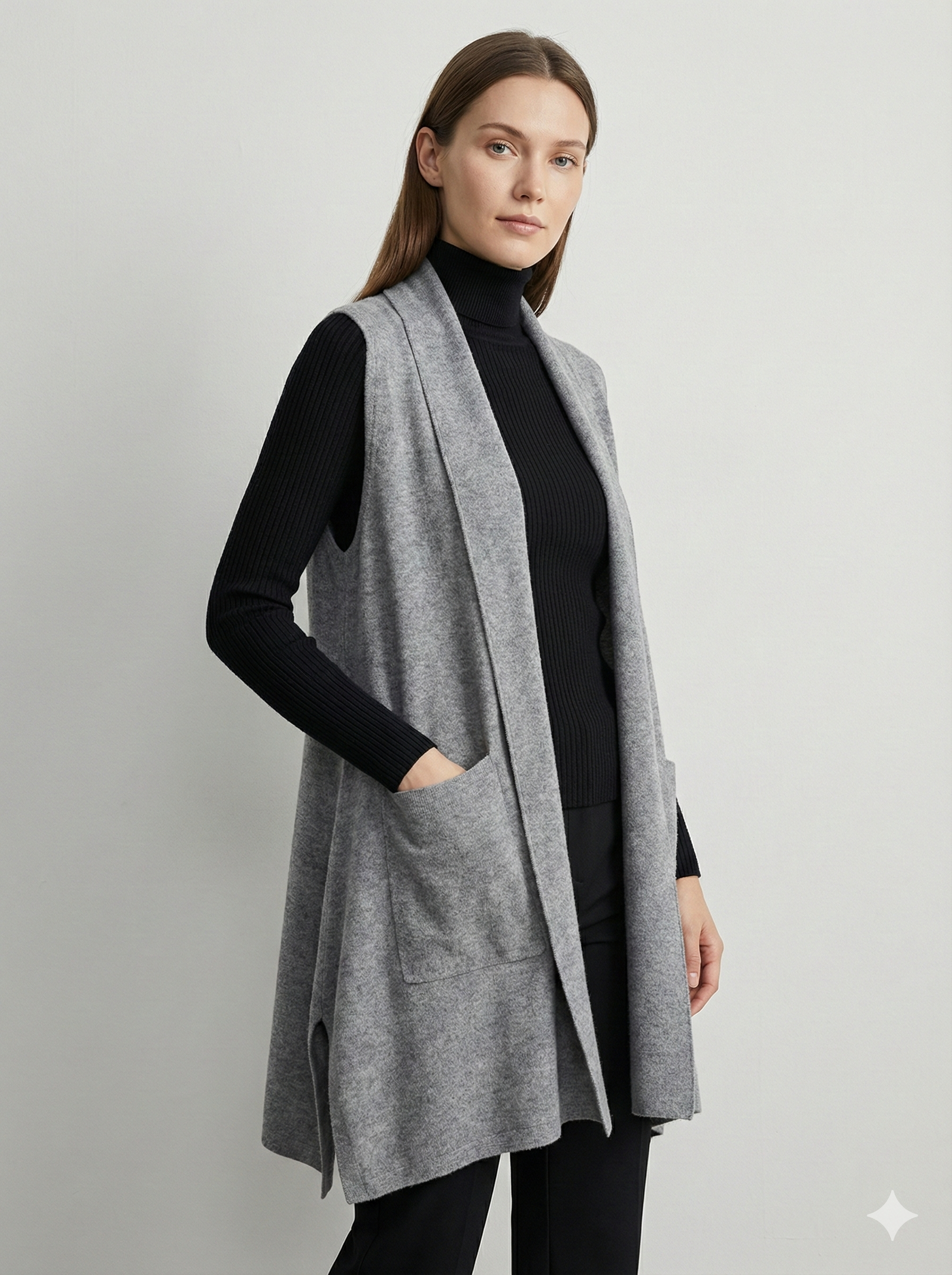 Women's Cardigan Sleeveless pocket art rc008