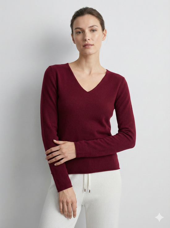 V-necked long sleeves baseer sweater  artrc065