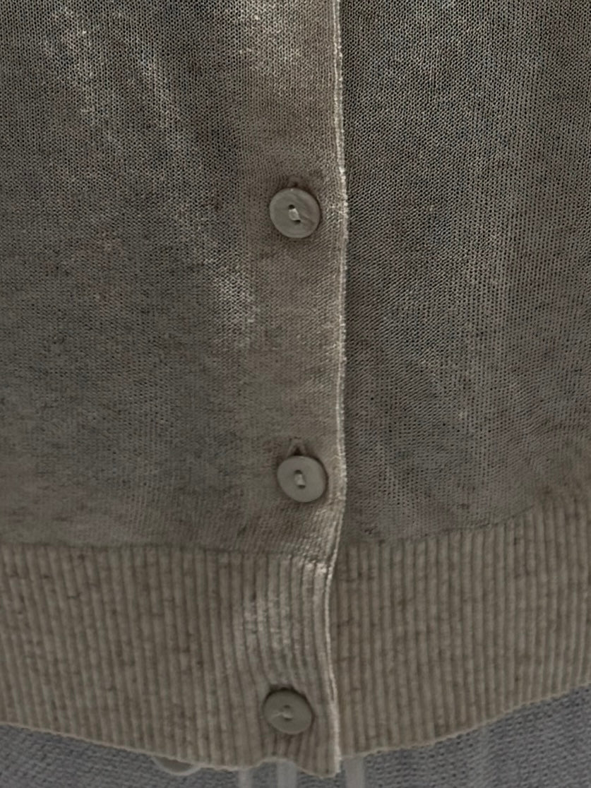 Lyocell linen V-neck cardigan sweater 92312