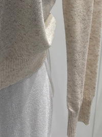 Lyocell linen V-neck cardigan sweater 92312