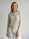 Lyocell linen V-neck cardigan sweater 92312