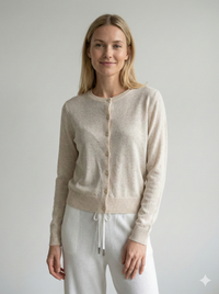 Lyocell linen V-neck cardigan sweater 92312