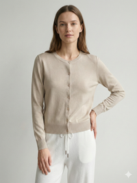 Lyocell linen V-neck cardigan sweater 92312