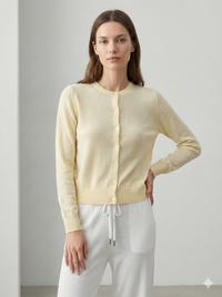 Lyocell linen V-neck cardigan sweater 92312