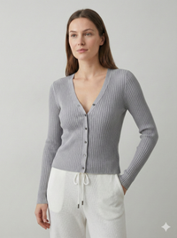 100% Wool, Cardigan, Women's Sweater, Spring/Autumn A1608