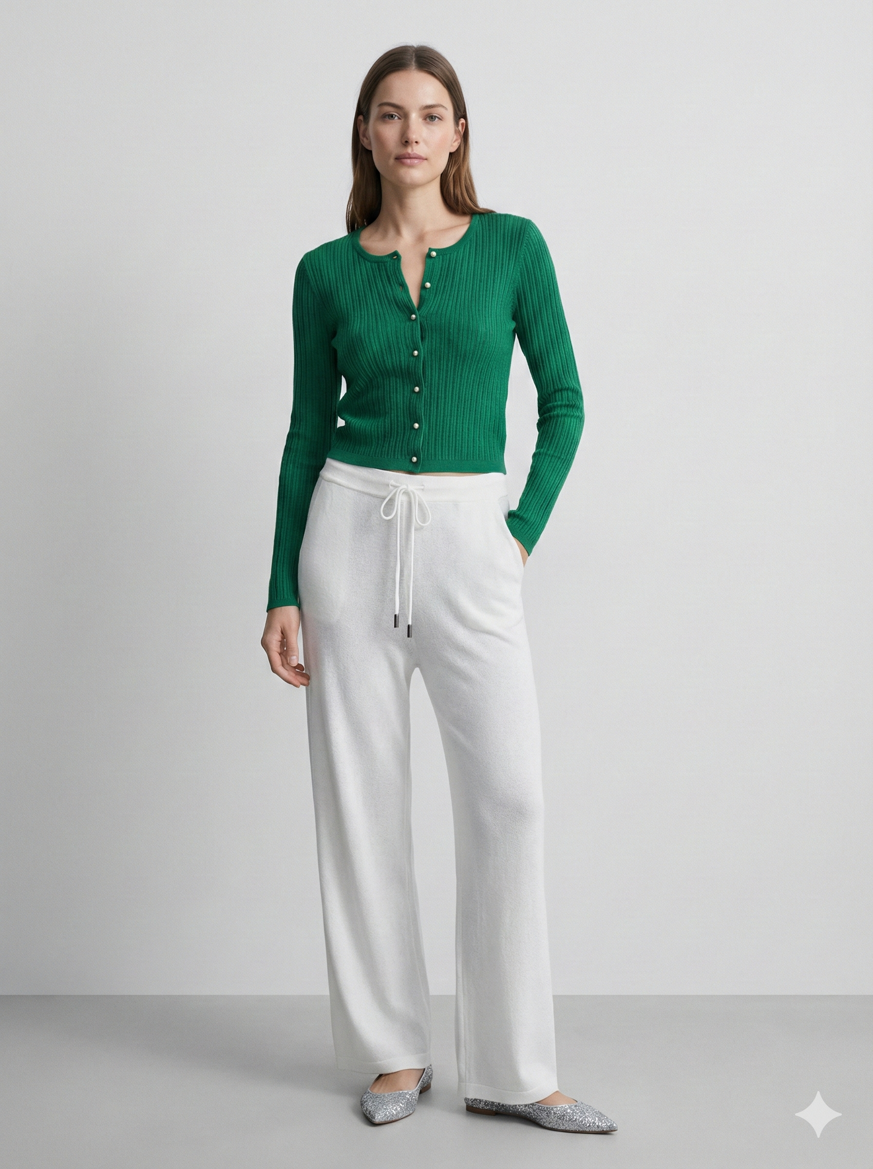 Pearl button cardigan A8911