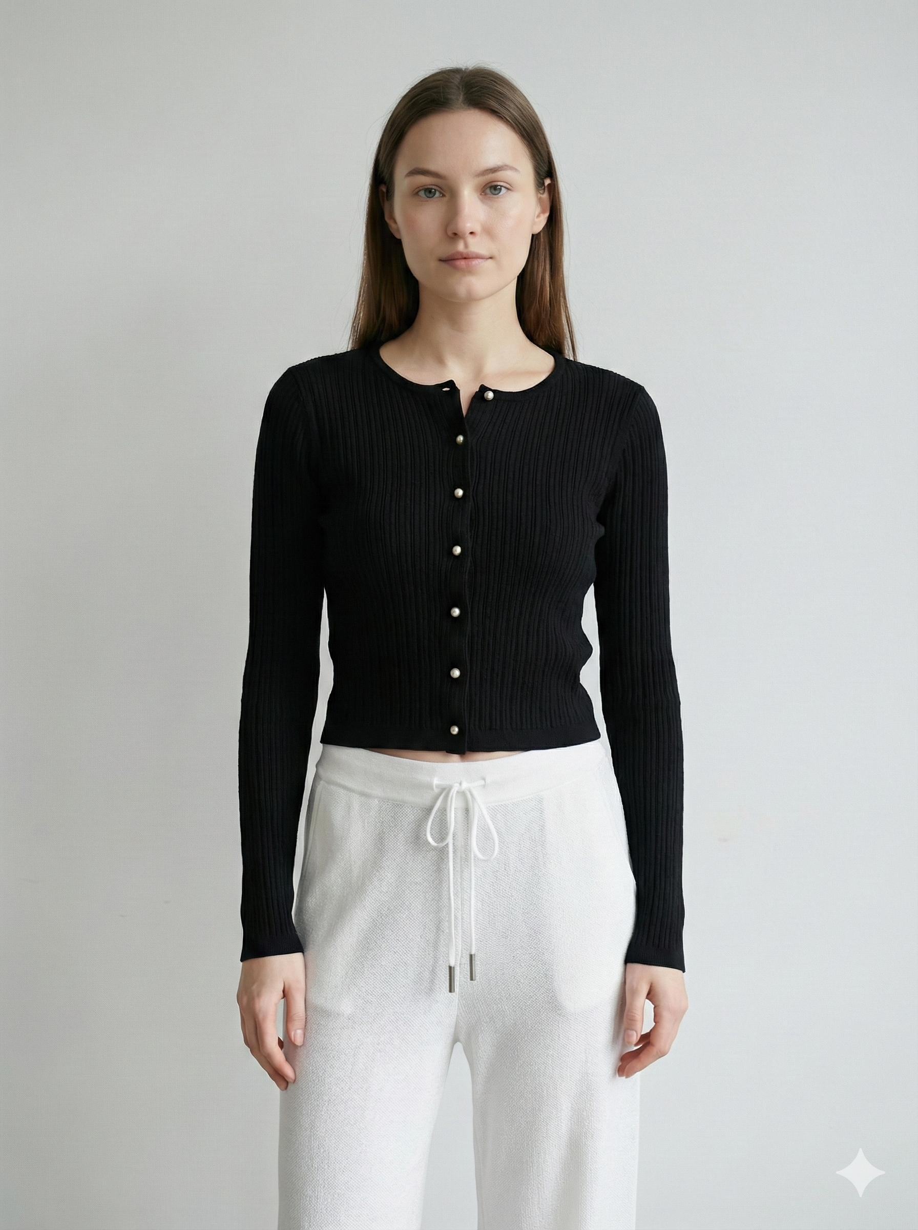 Pearl button cardigan A8911