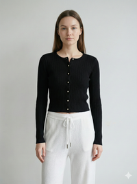 Pearl button cardigan A8911