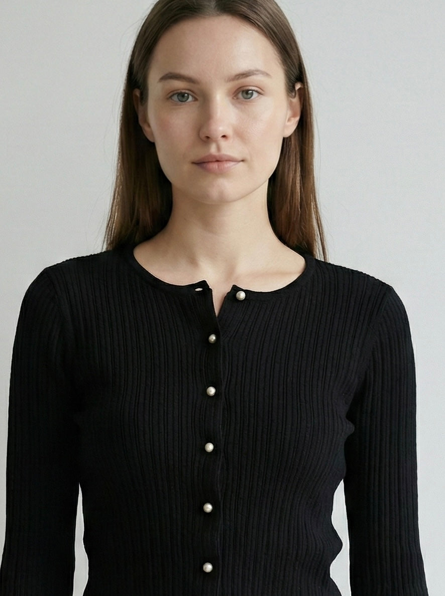 Pearl button cardigan A8911