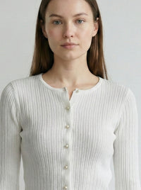 Pearl button cardigan A8911