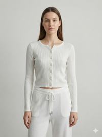 Pearl button cardigan A8911