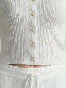 Pearl button cardigan A8911