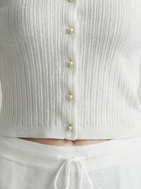 Pearl button cardigan A8911