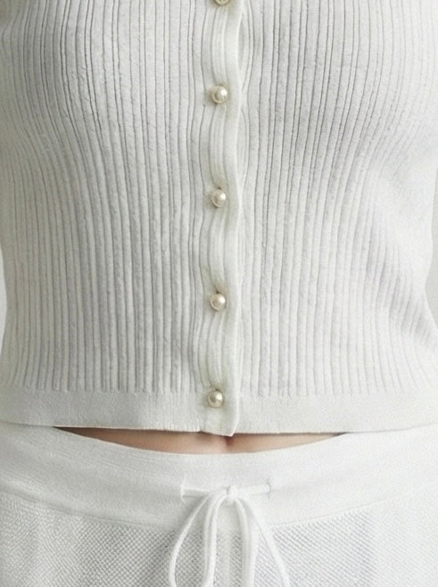 Pearl button cardigan A8911