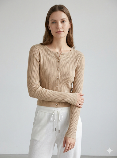 Pearl button cardigan A8911