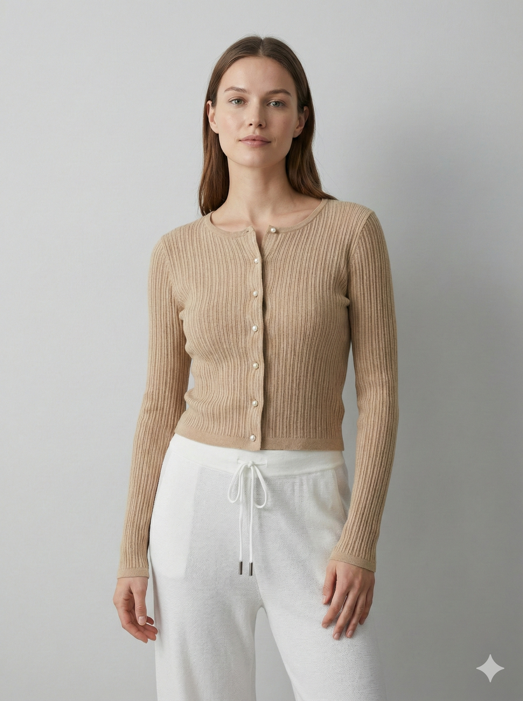 Pearl button cardigan A8911