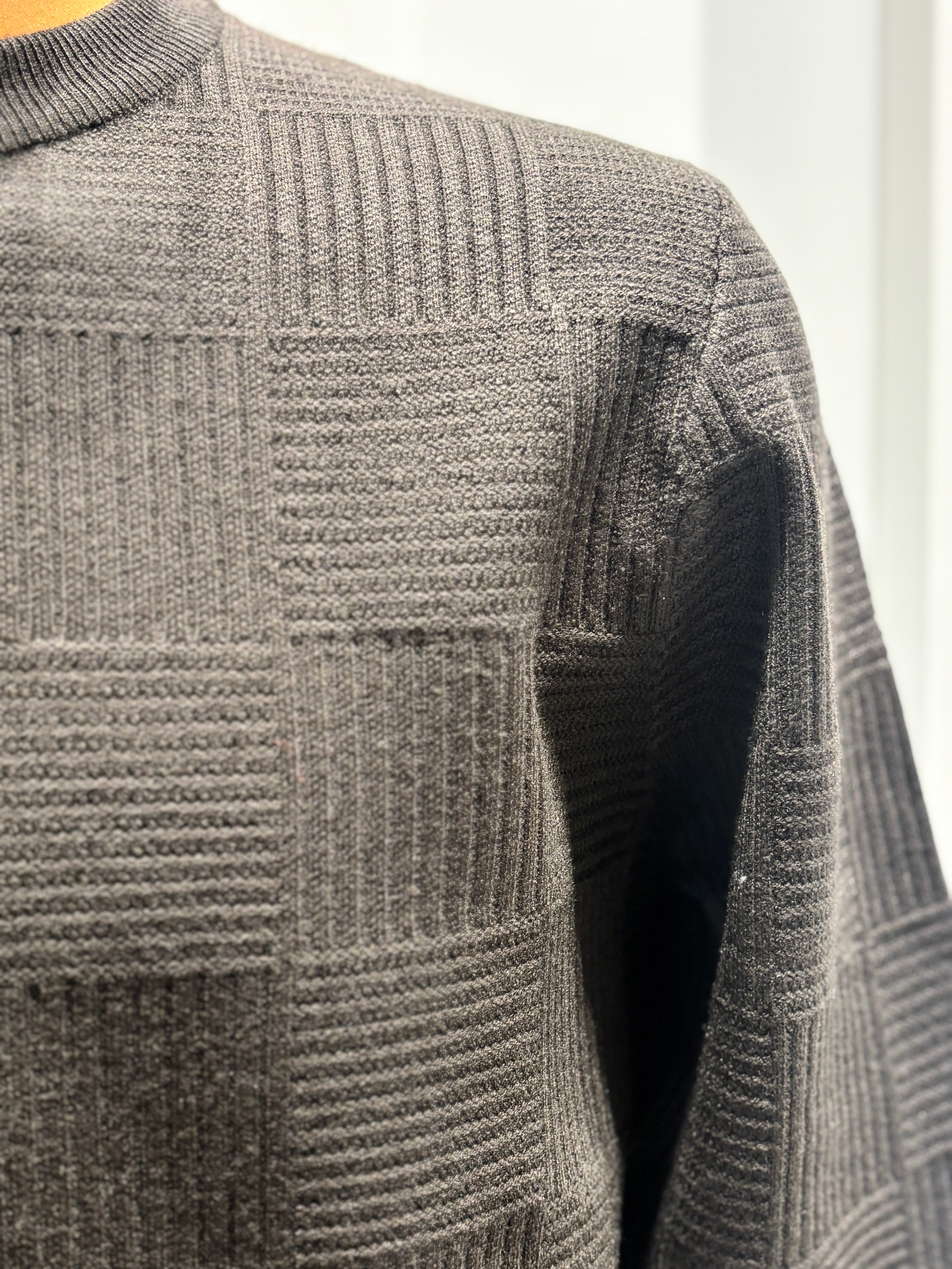 Men's crew-neck Jacquard sweater H031