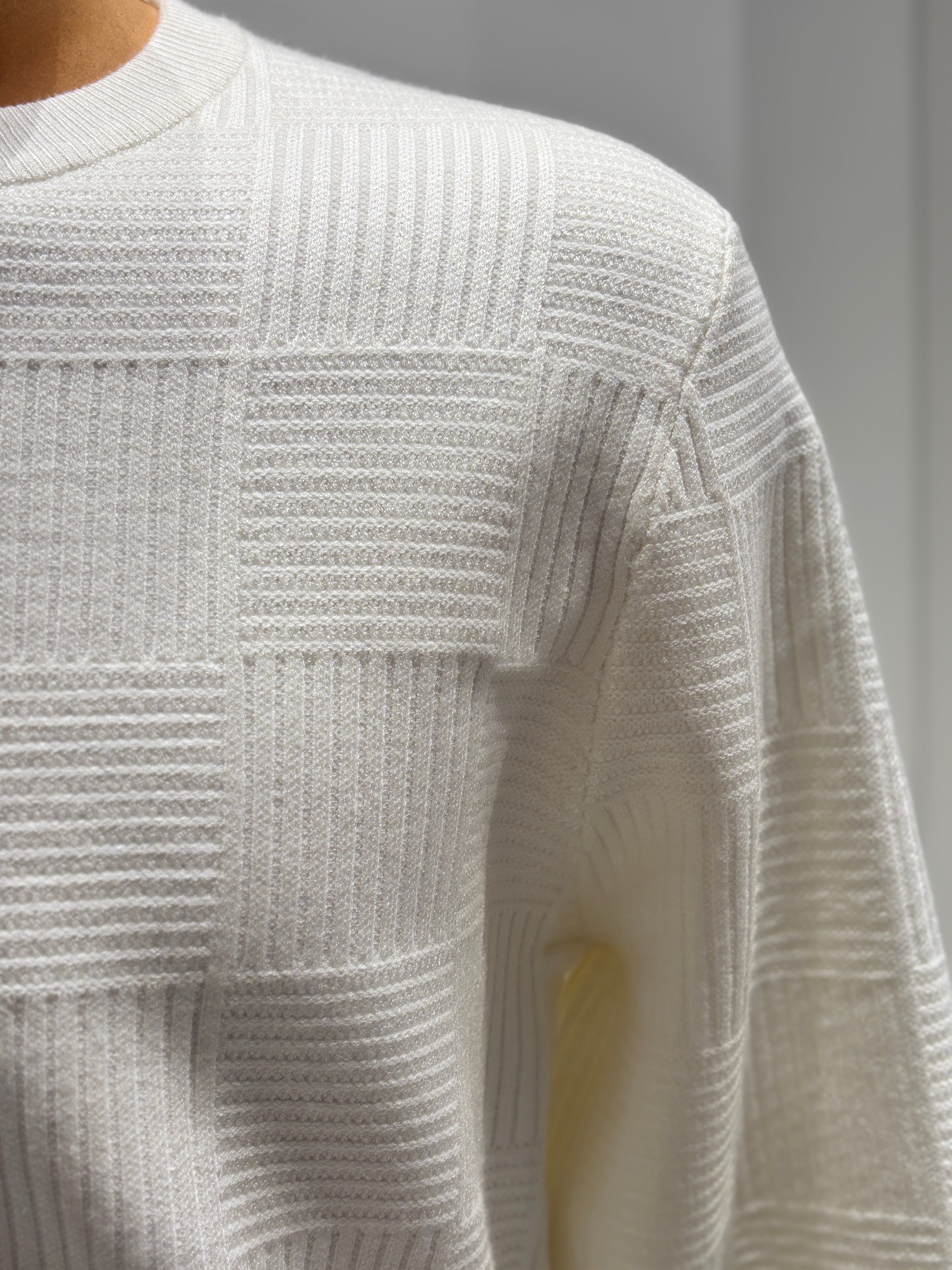 Men's crew-neck Jacquard sweater H031