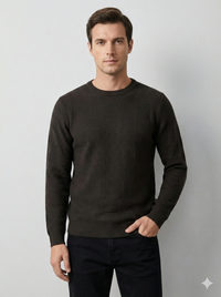 Men's crew-neck Jacquard sweater H031