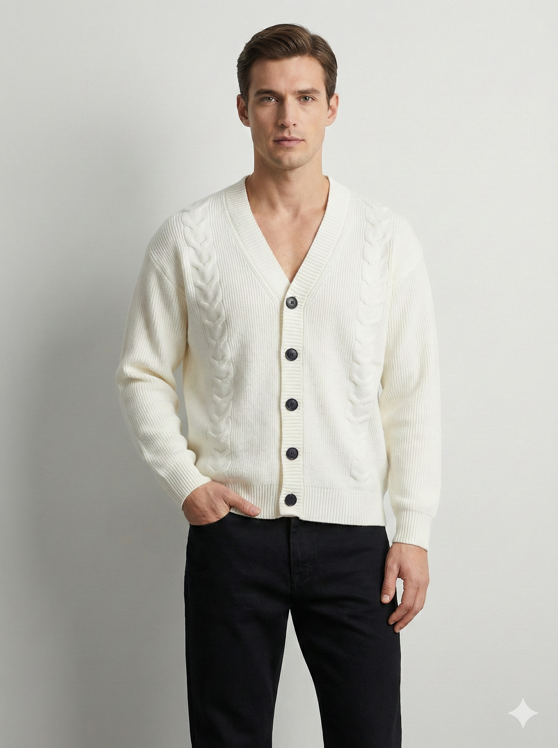 Men's button cardigan Sweater H017