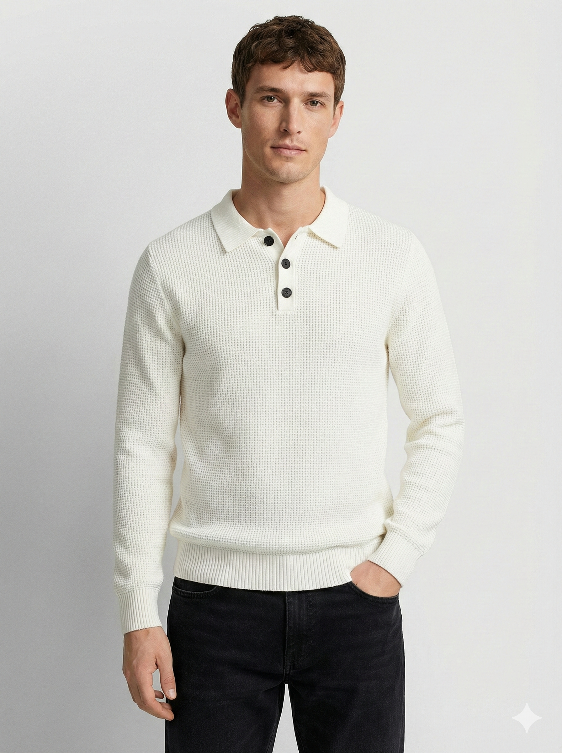 Men's Lapel Jacquard Sweater H016
