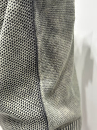 Stone wash jacquard zipper sweater H005