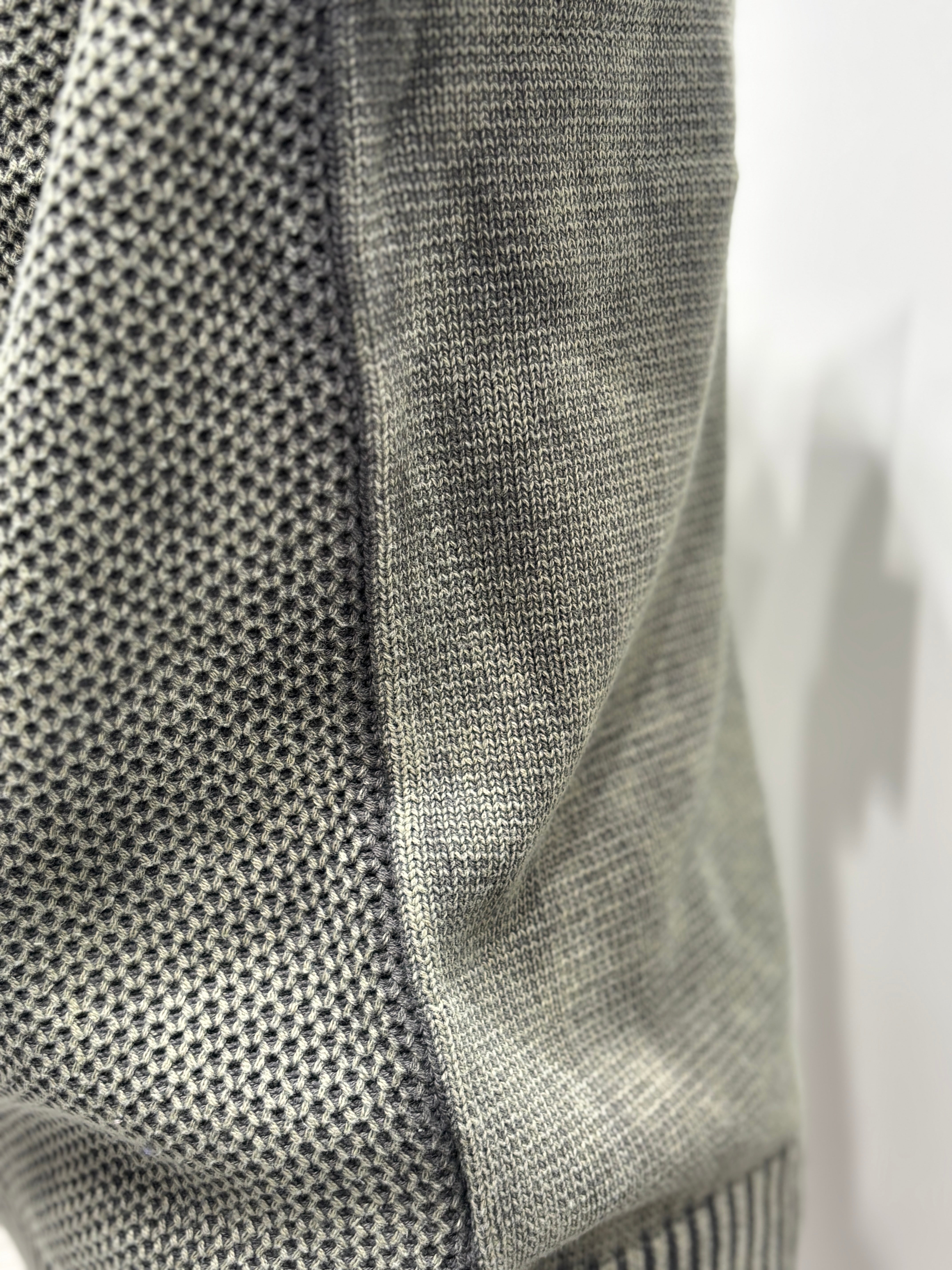 Stone wash jacquard zipper sweater H005