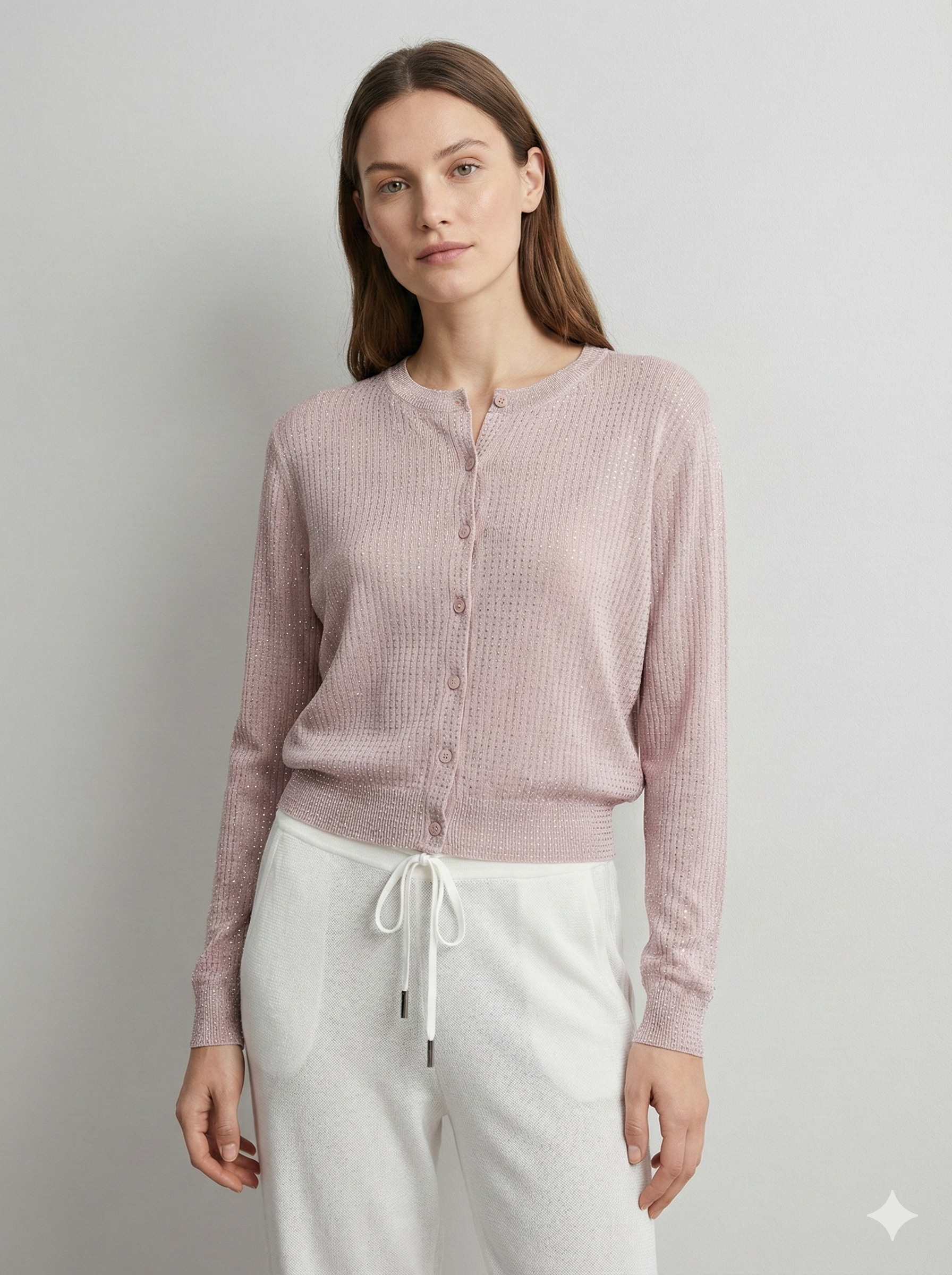 Spring/Summer Long-Sleeved Sleeveless Crew Neck Sweater 95502