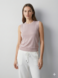 Spring/Summer Long-Sleeved Sleeveless Crew Neck Sweater 95503