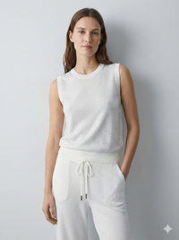 Spring/Summer Long-Sleeved Sleeveless Crew Neck Sweater 95503