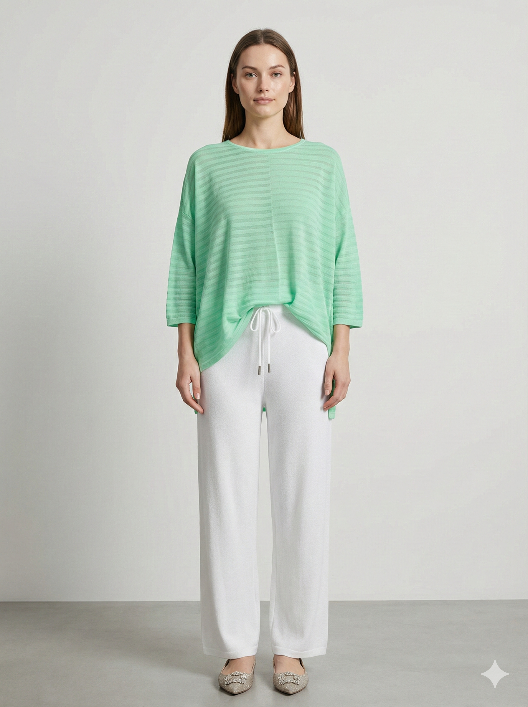 Spring/Summer V-neck Short-sleeved Women's Sweater H6828